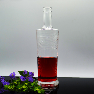 Elegante Vidro Vodka Gin garrafa 500ml 750ml 1000ml Volume para Custom Glass garrafa