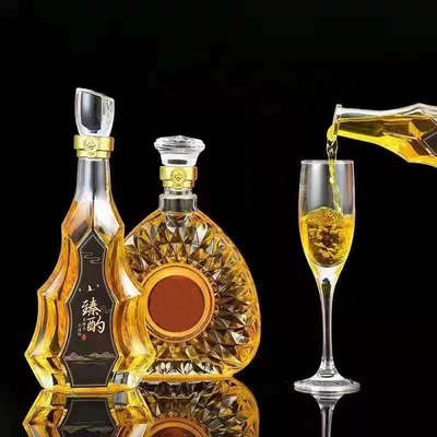Garrafas de vidro de flint extra de 375 ml 500 ml 700 ml para bebidas alcoólicas Brandy Rum Tequila Marcas