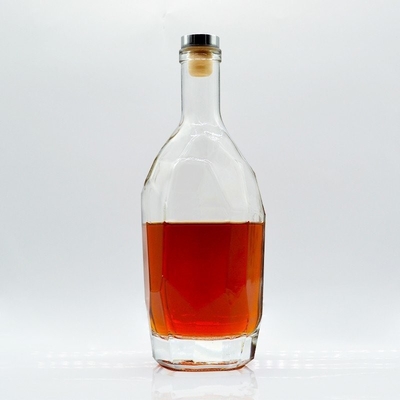 Garrafas de whisky de cortiça de vodka personalizadas com cilindro extra de pedra 750 ml garrafa de vidro