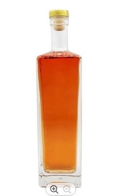 500 ml 750 ml garrafa de vidro transparente de forma personalizada para uísque Brandy Tequila Gin Vodka