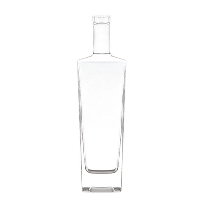 Garrafas de vidro de 375 ml 500 ml 750 ml 1000 ml de capacidade para vodka com tampa superior de rolha GPI