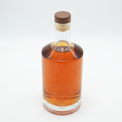 500 ml 750 ml garrafa de vidro transparente de forma personalizada para uísque Brandy Tequila Gin Vodka