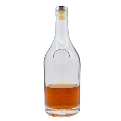 500 ml 750 ml garrafa de vidro transparente de forma personalizada para uísque Brandy Tequila Gin Vodka