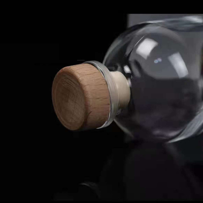 250 ml 375 ml Garrafas de vidro de cortiça de madeira vazias Whisky Brandy Vinho Espiritoso Vodka Liquor