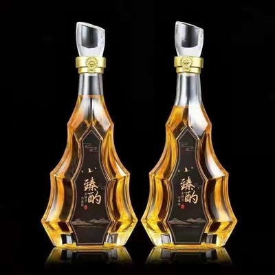 Fota de vidro de impressão de tela personalizada para brandy de luxo rum whisky vodka 500 750 ml