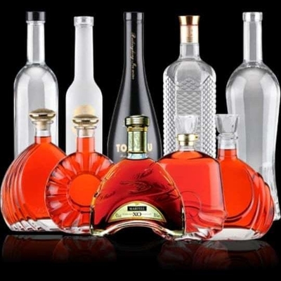 Garrafas de vidro transparentes de 1000 ml altamente OEM / ODM personalizadas para embalagens de brandy e uísque