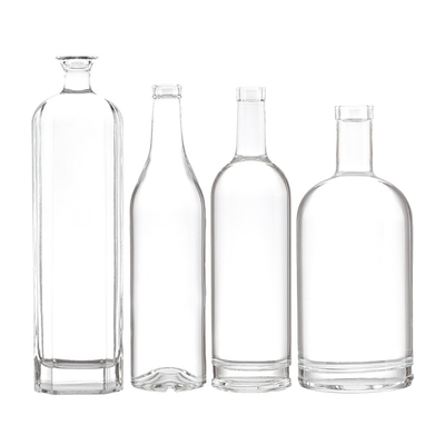 Garrafa de whisky de vidro personalizada de 750 ml com gravura interna e logotipo do cliente aceitável