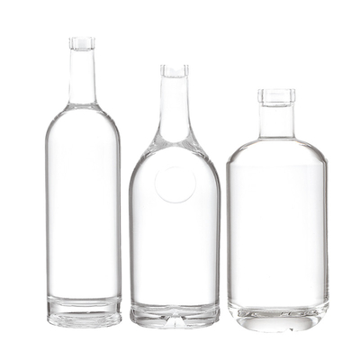 Garrafa de whisky de vidro personalizada de 750 ml com gravura interna e logotipo do cliente aceitável