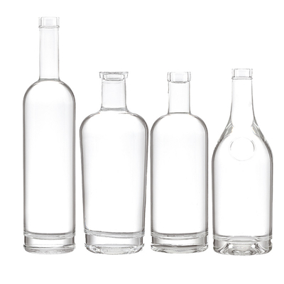 Garrafa de whisky de vidro personalizada de 750 ml com gravura interna e logotipo do cliente aceitável