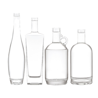Garrafa de whisky de vidro personalizada de 750 ml com gravura interna e logotipo do cliente aceitável
