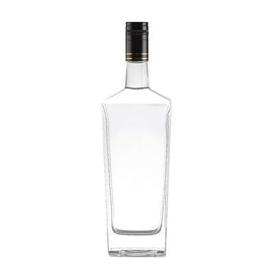 Material de vidro Super Flint Garrafas de licor quadradas escuras para OEM/ODM 200ml 500ml 750ml 1L