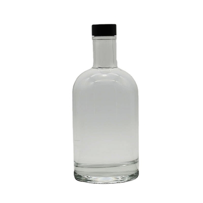Garrafa de vodka de 750 ml com textura congelada e material de vidro branco cristalino