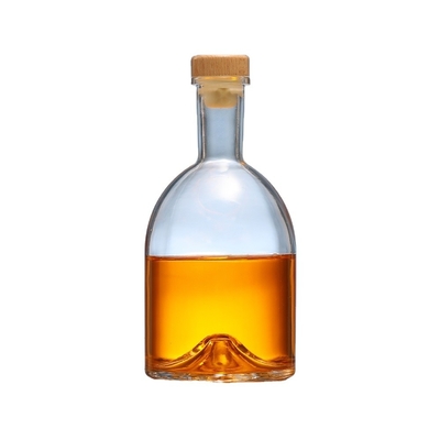 Garrafa de Tequila Gin Whiskey Vodka Redonda e Vazia com Material Branco Cristalino