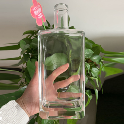 Garrafa de cortiça redonda personalizada para Tequila Licor Whiskey 1L 750ml 700ml 500ml 34oz Capacidade