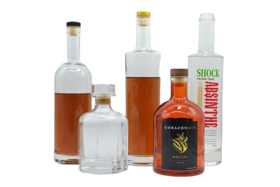 Material de base Super Flint Material de vidro 750 ml Vodka Vazio Espíritos Garrafa de vidro