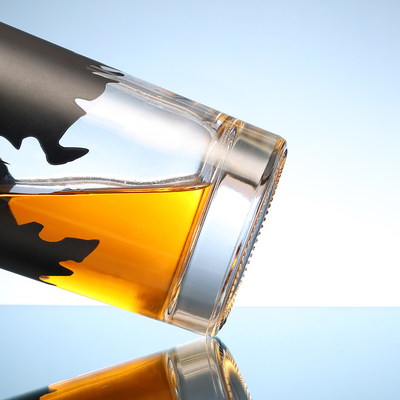 Material do colarinho de vidro Super Flint 200ml Tequila Whiskey garrafa de vidro Impressão de logotipo personalizado