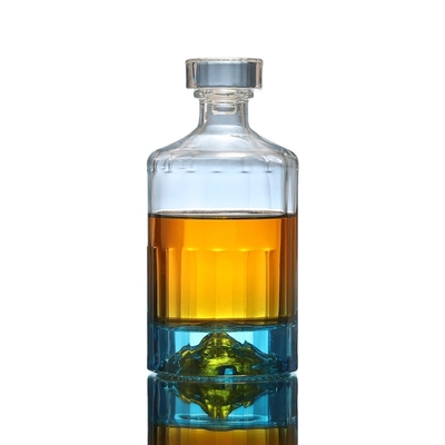 Garrafas de vidro de vinho de luxo de 500 ml e 750 ml, com material de pedra e tampa de cortiça