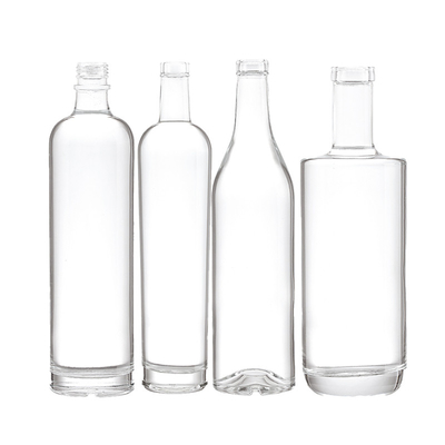 Garrafa de Brandy de 750 ml, retangular, de pescoço longo e vidro Super Flint