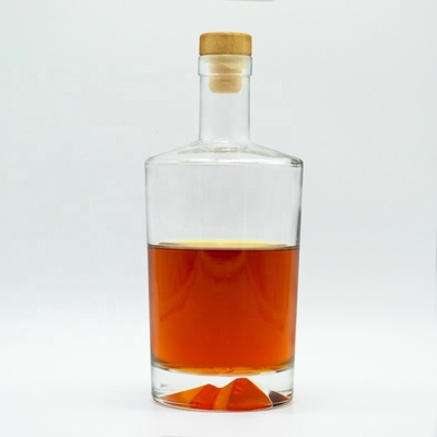 Impressão de logotipo personalizado 250ml 500ml 750ml garrafas de vidro transparentes para garrafas de uísque