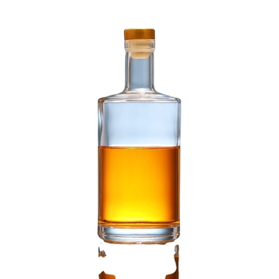 Impressão de logotipo personalizado 250ml 500ml 750ml garrafas de vidro transparentes para garrafas de uísque
