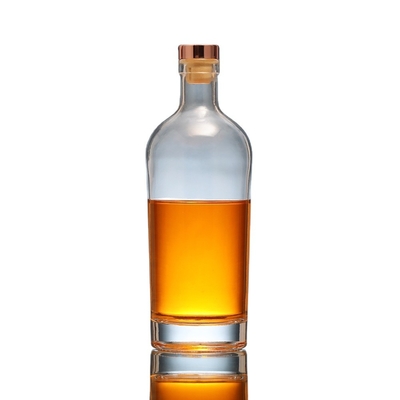 Garrafa de vidro de 750 ml de vodka personalizada com rolha e material transparente