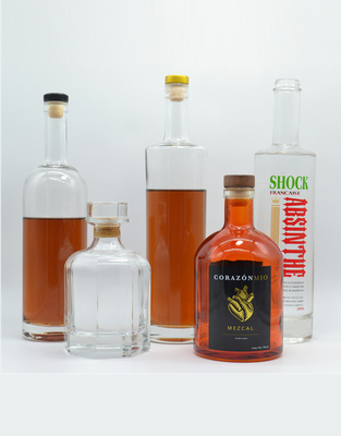 Pistola de Whiskey em forma de gelo azul-claro em forma de 700 ml garrafa de gin vazia de 500 ml para álcool