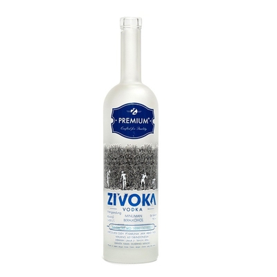 Pistola de Whiskey em forma de gelo azul-claro em forma de 700 ml garrafa de gin vazia de 500 ml para álcool