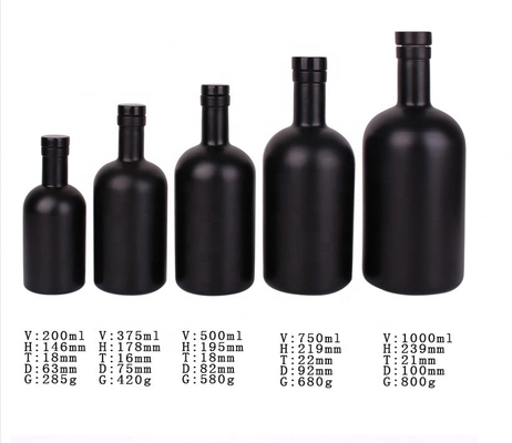 250 ml 375 ml 500 ml 700 ml 750 ml garrafas de vidro vazias com tampa e serigrafia