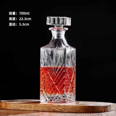 500 ml/650 ml/700 ml/800 ml Decanter de Vinho de Vidro Branco Cristalino para Vodka Brandy de Alta Qualidade