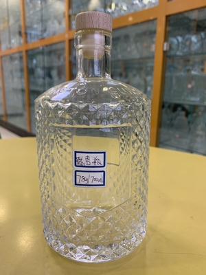 Material de base Vidro de cristal 500 ml 700 ml Garrafa de vinho de vodka vazia com rolhas