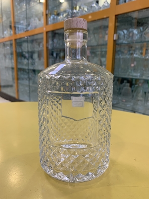 Material de base Vidro de cristal 500 ml 700 ml Garrafa de vinho de vodka vazia com rolhas