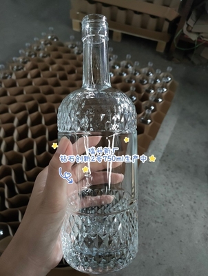 Material de base Vidro de cristal 500 ml 700 ml Garrafa de vinho de vodka vazia com rolhas