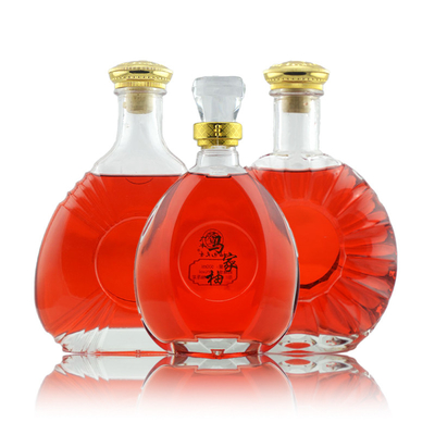 Garrafas de vidro para bebidas alcoólicas e vinhos a granel 375 ml 500 ml 700 ml 750 ml extra flint vazio