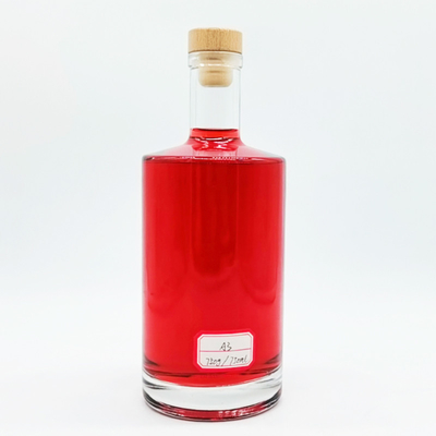 750 ml Botão de vidro absoluto com tampa Custom Fancy Round Transparente Botão de vidro de vodka