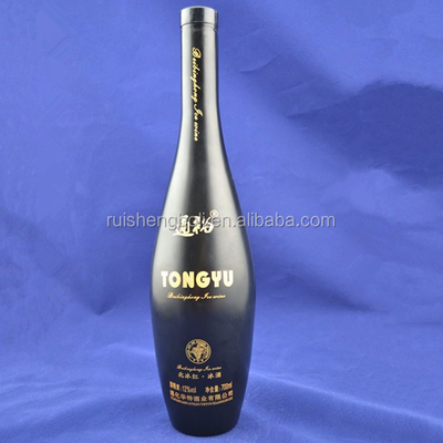Embalagens de vidro preto de 750 ml para vinho/óleo/whisky em embalagens de cartão