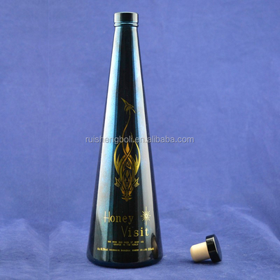 Embalagens de vidro preto de 750 ml para vinho/óleo/whisky em embalagens de cartão