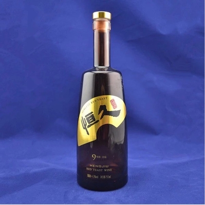 Embalagens de vidro preto de 750 ml para vinho/óleo/whisky em embalagens de cartão