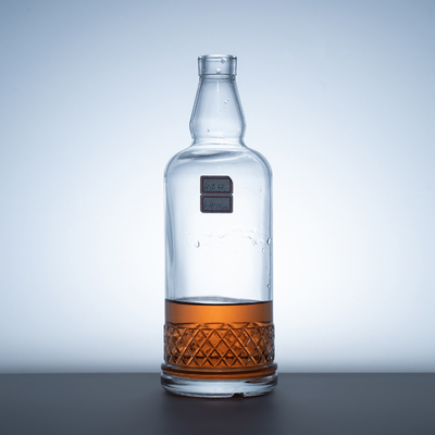 Botelhas de vidro de uísque personalizadas Capacidade 500ml/1000ml/375ml Impressão de tela Forma quadrada