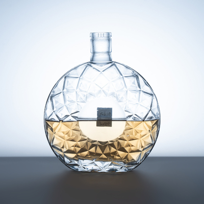 700 ml Decanter de uísque branco Vodka Mineral 750 ml Espírito Vidro Garrafa de licor Selo de cortiça