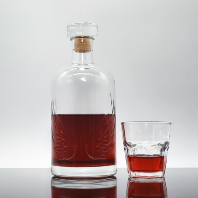 1L 750ml garrafa de vidro transparente para Vodka Gin Whisky Tequila Forma personalizada