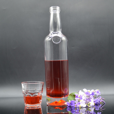 1L 750ml garrafa de vidro transparente para Vodka Gin Whisky Tequila Forma personalizada
