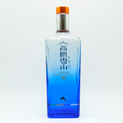1L 750ml garrafa de vidro transparente para Vodka Gin Whisky Tequila Forma personalizada