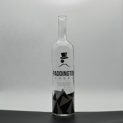 Cristal Branco 500ml 700ml 750ml Super Flint Vidro Vazio Rum Limpo Garrafa de Liquor Designer