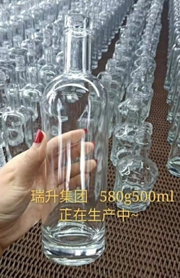 Forma personalizada Colar de vidro Super Flint 250 ml Molho Quente 500 ml Vodka 700 ml Garrafas de vidro
