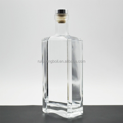 Design personalizado garrafa de vidro transparente para azeite 750ml 500ml vodka gin licor reciclável