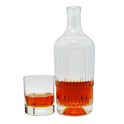 Produzido 500ml Super Flint Glass Flask para 375ml White Matte Square Rhum Beverage
