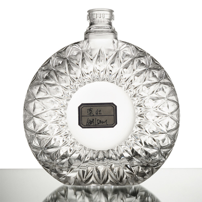 Garrafa de vidro de 750 ml de Brandy Spirit com Decal/Tipografia/Pintura/Frost