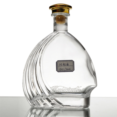Garrafa de vidro de 750 ml de Brandy Spirit com Decal/Tipografia/Pintura/Frost