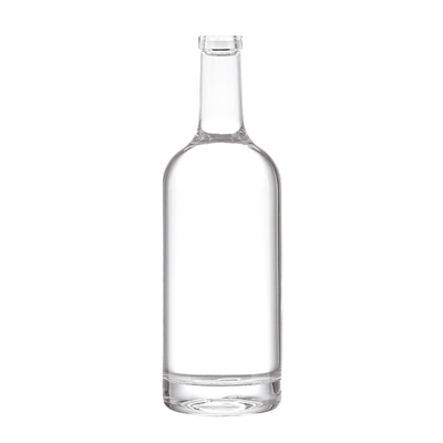 Garrafa de vidro transparente de 750 ml para suco de bebidas alcoólicas Vodka Rum Design personalizado aceitável