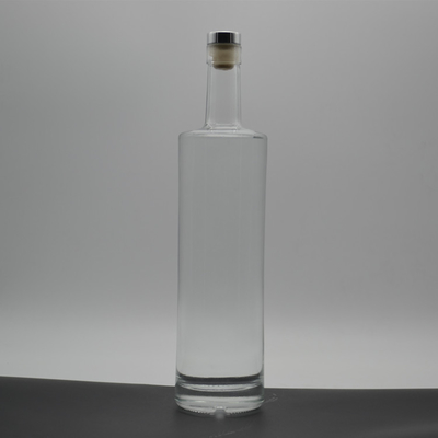 Impressão de tela de ombro redonda personalizada Garrafa de vidro branco congelado para 750 ml de vodka alcoólica